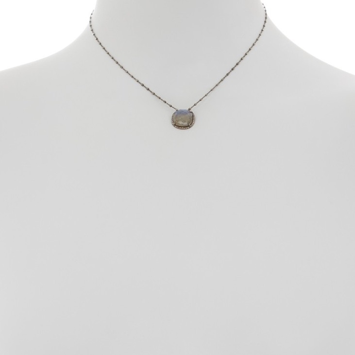 Adornia LabradoriteChampagne Diamond Necklace